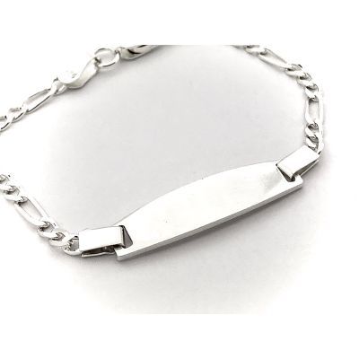 Image 2 of Silver Figaro children's bracelet with engraving plate