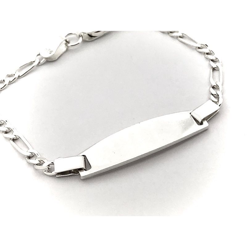 Image 2 of Silver Figaro children's bracelet with engraving plate