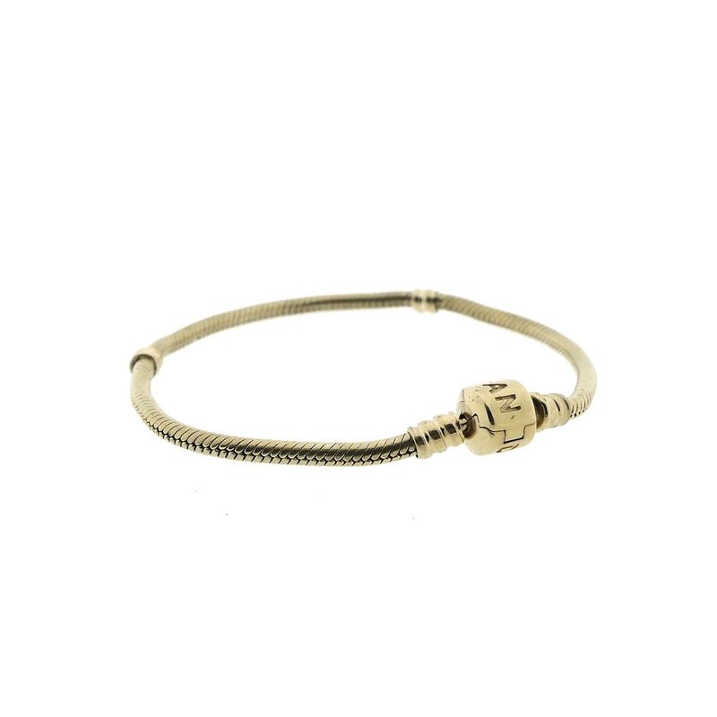 Image 1 of Gold Pandora bracelet; Snake Chain