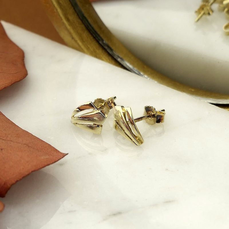 Image 2 of Golden fantasy stud earrings