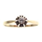 Image 2 of Gold solitaire ring with diamond 0.07 ct.