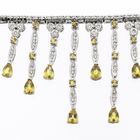 Image 4 of White gold necklace with yellow sapphire and diamonds; Approx. 2.00 ct.