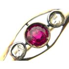 Image 5 of Antique gold brooch with diamond and ruby