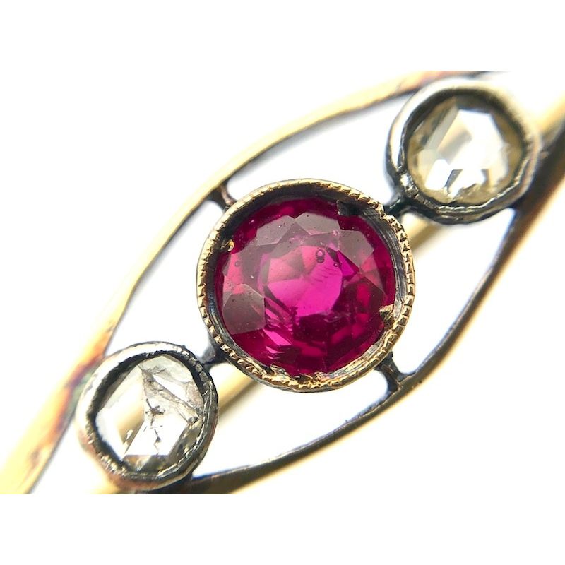 Image 5 of Antique gold brooch with diamond and ruby