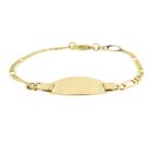 Image 4 of Gold Figaro link bracelet with engraving plate | 18.5 cm