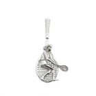 Image 1 of Silver pendant of a tennis racket with a tennis player