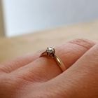 Image 6 of Rose gold solitaire ring with diamond; 0.05 ct.