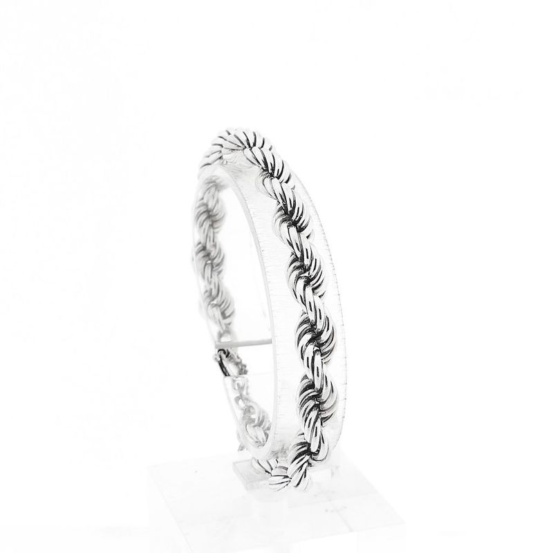 Image 1 of Silver Twisted Link Bracelet