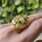 Image 2 of Silver entourage ring with zirconia; Gold plated