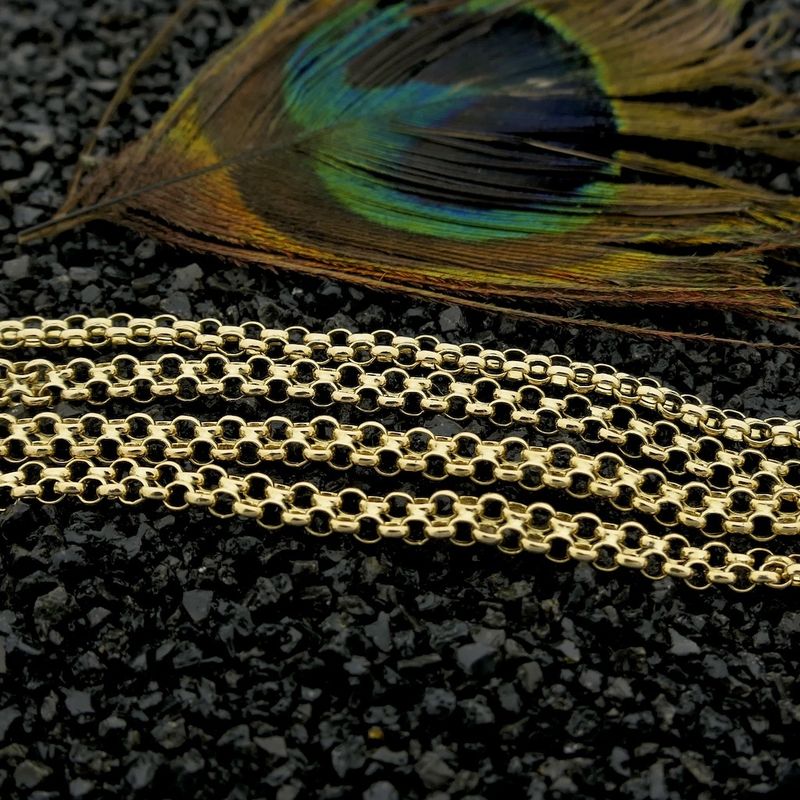 Image 2 of Gold double jasseron link chain.