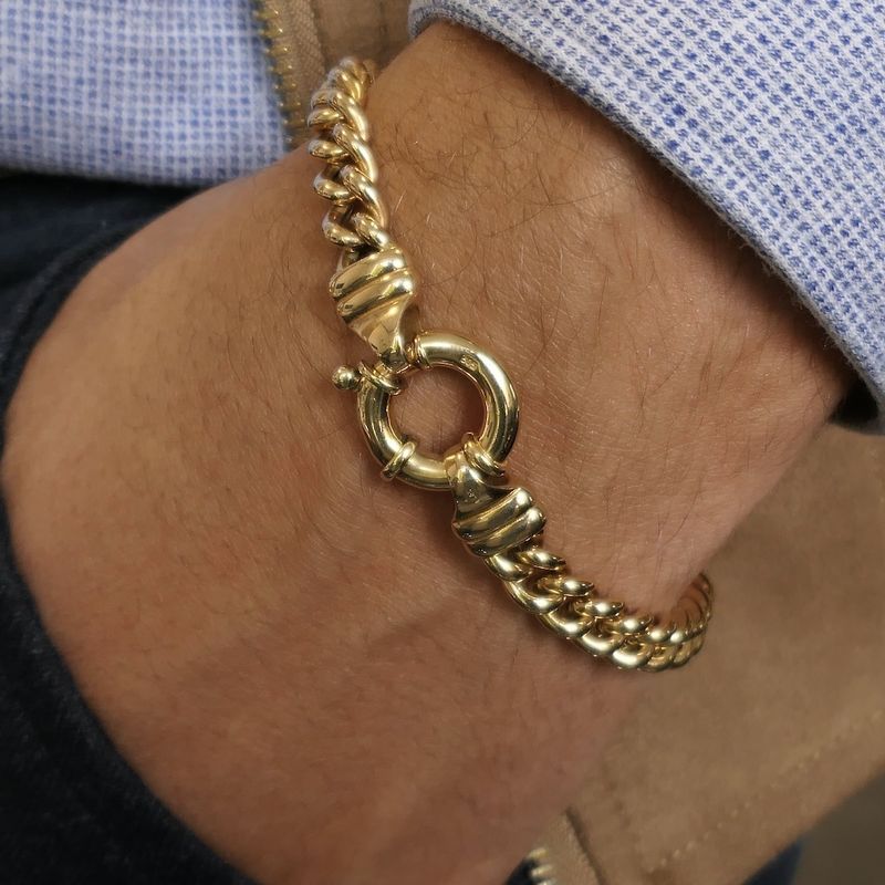 Image 10 of Gold gourmet link bracelet | 22 cm