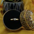 Image 11 of Two-tone gold solitaire ring with diamond; 0.25 ct.