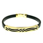 Image 1 of Rubber and gold ladies bracelet | 16 cm