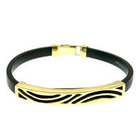 Rubber and gold ladies bracelet | 16 cm