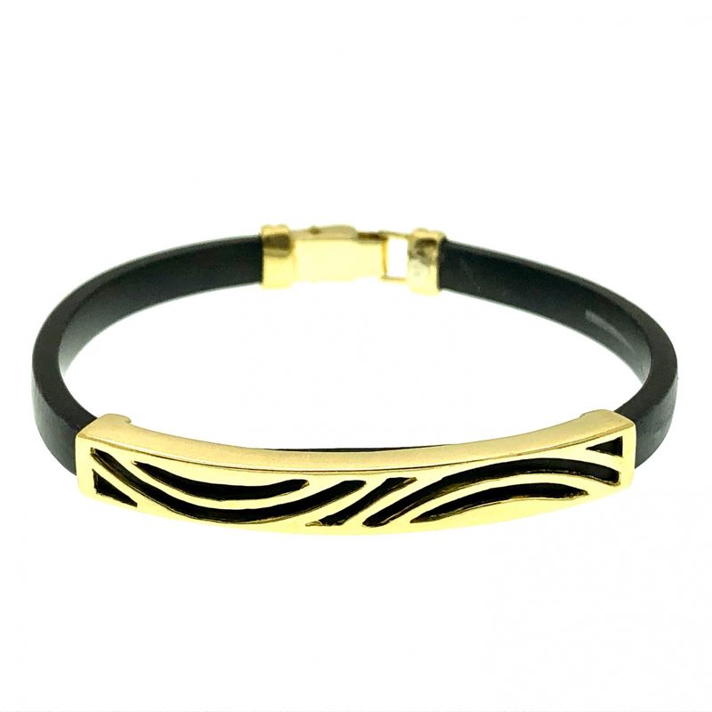 Image 1 of Rubber and gold ladies bracelet | 16 cm