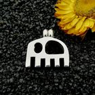 Image 2 of Solid silver pendant of an abstract elephant.