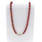 Image 1 of Carnelian bead necklace with gold clasp.