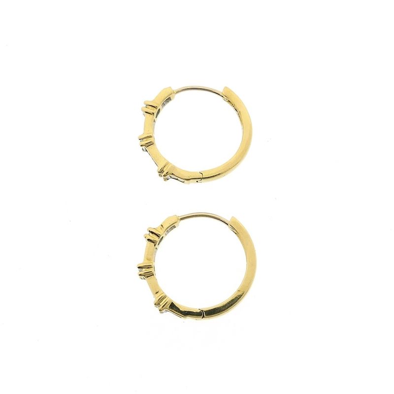 Image 5 of 18K Gold Hoop Earrings with Diamond | 1.10 ct.