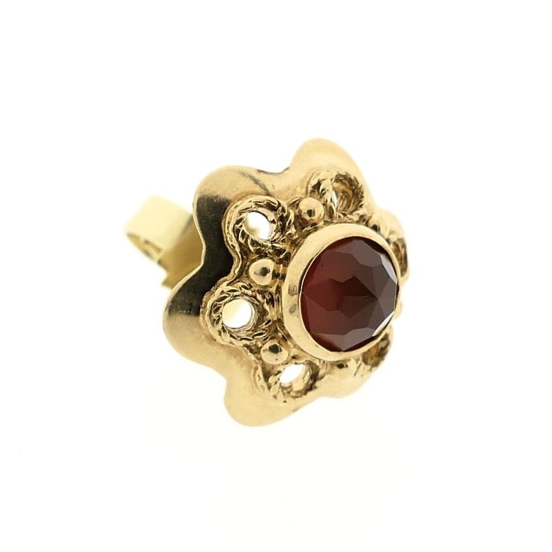 Image 6 of Gold stud earrings with carnelian