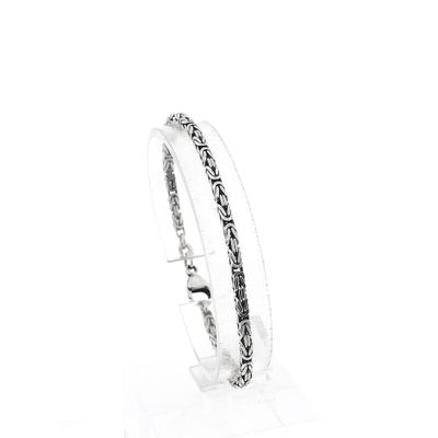 Silver Byzantine Link Bracelet Image 1 of Silver Byzantine Link Bracelet