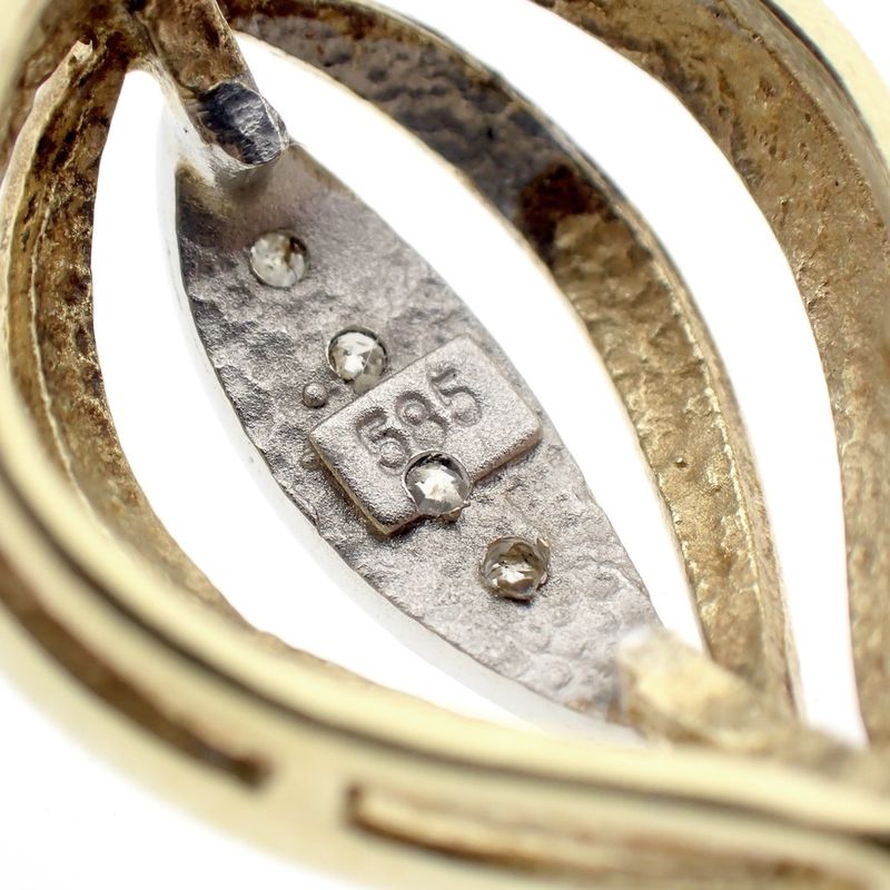 Image 8 of Golden fantasy pendant with diamond 0.03 ct.