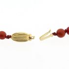 Image 5 of Antique blood coral bead necklace with gold decorative clasp