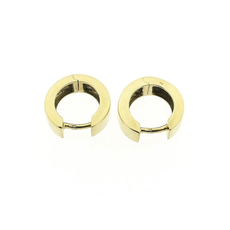 Image 6 of Gold hinged hoop earrings | Ø 12.4 mm