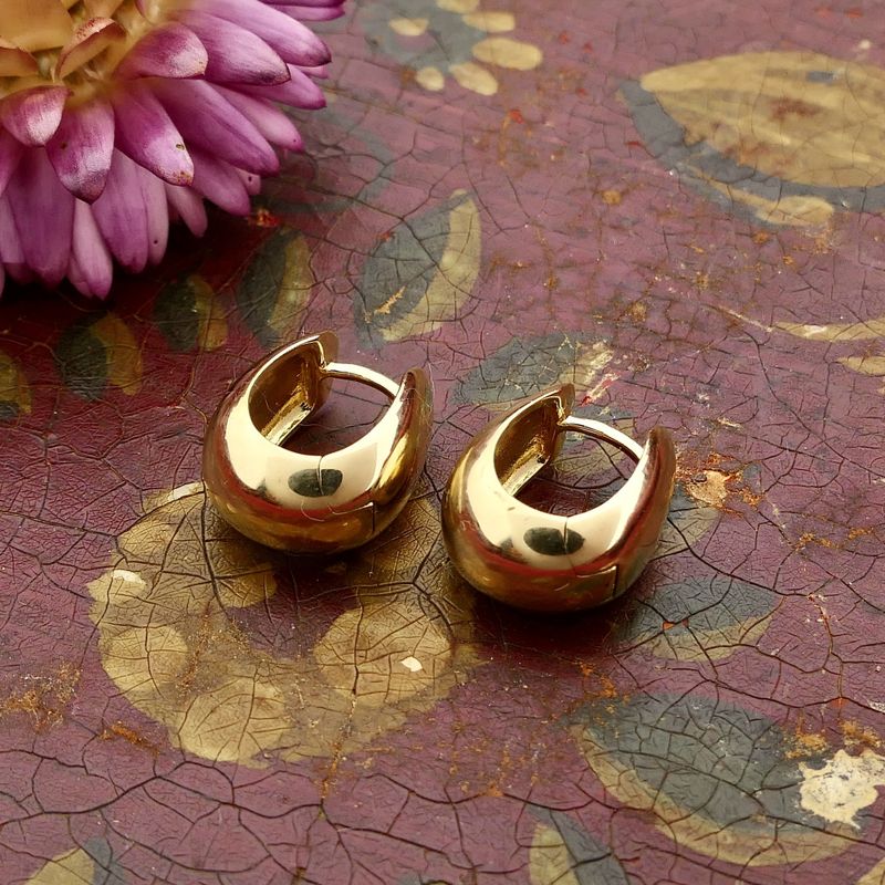Image 2 of 14 Karat Gold Teardrop Earrings