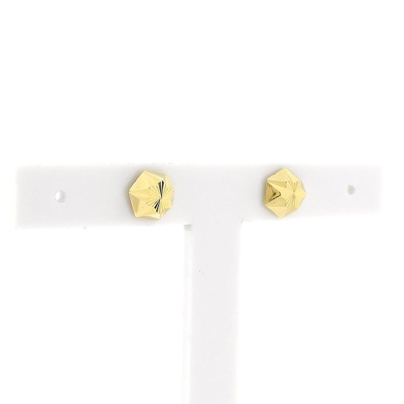 Image 3 of Gold faceted stud earrings