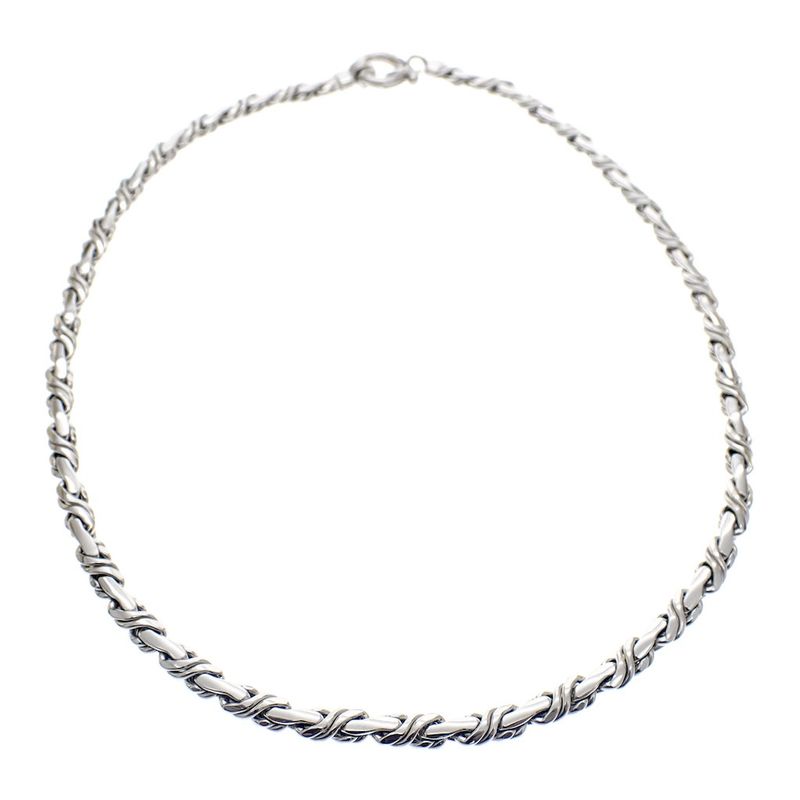 Image 7 of White gold fantasy link necklace | 41 cm