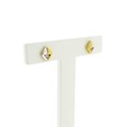 Image 3 of Bicolor gold stud earrings with zirconia