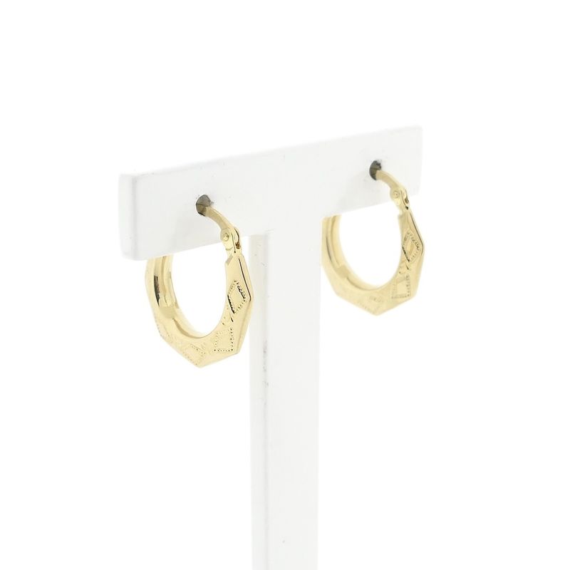 Image 3 of Gold lapidary earrings | Ø 19.5 mm