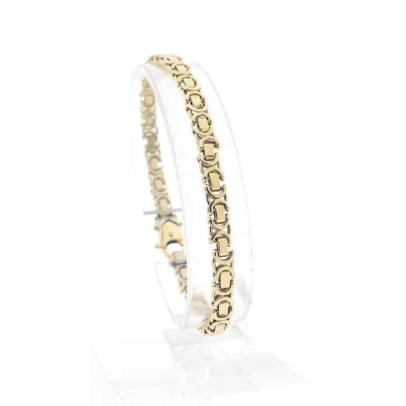 Image 1 of Gold flat king's link bracelet | 19 cm