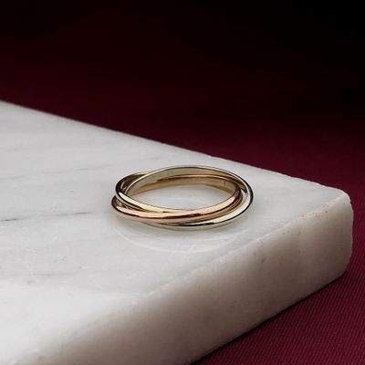 Tricolor Gold Ring; 14 Karat; Size 15 Image 2 of Tricolor Gold Ring; 14 Karat; Size 15