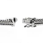 Image 7 of White gold herringbone link bracelet with 1.00 ct. diamonds.
