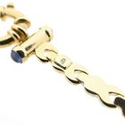 Afbeelding 9 van Bicolor gouden fantasieschakel collier met saffier | 44 cm