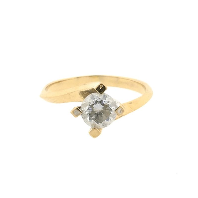 Image 5 of Gold solitaire ring with zirconia
