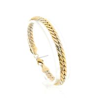 Tricolor gold gourmet link bracelet