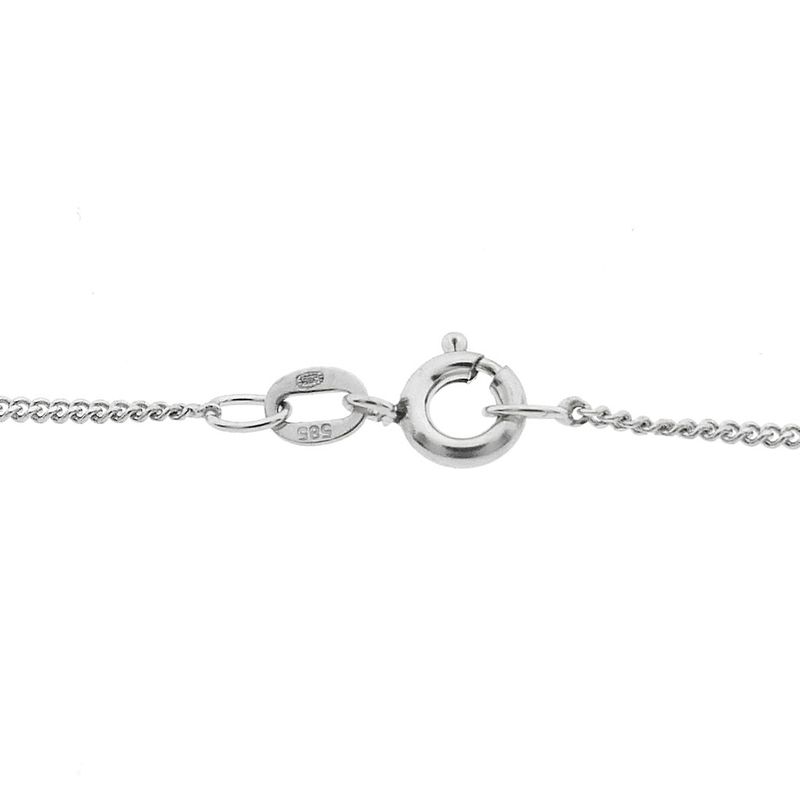 Image 5 of White gold thin gourmet link necklace | 40 cm
