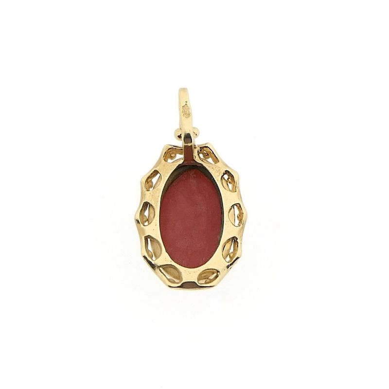 Image 6 of Gold pendant with red coral | Vintage