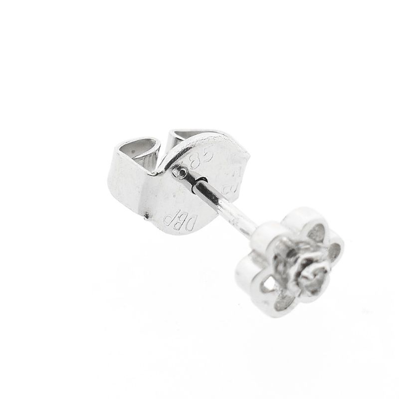Image 6 of White gold stud earrings with diamond | 0.02 ct.