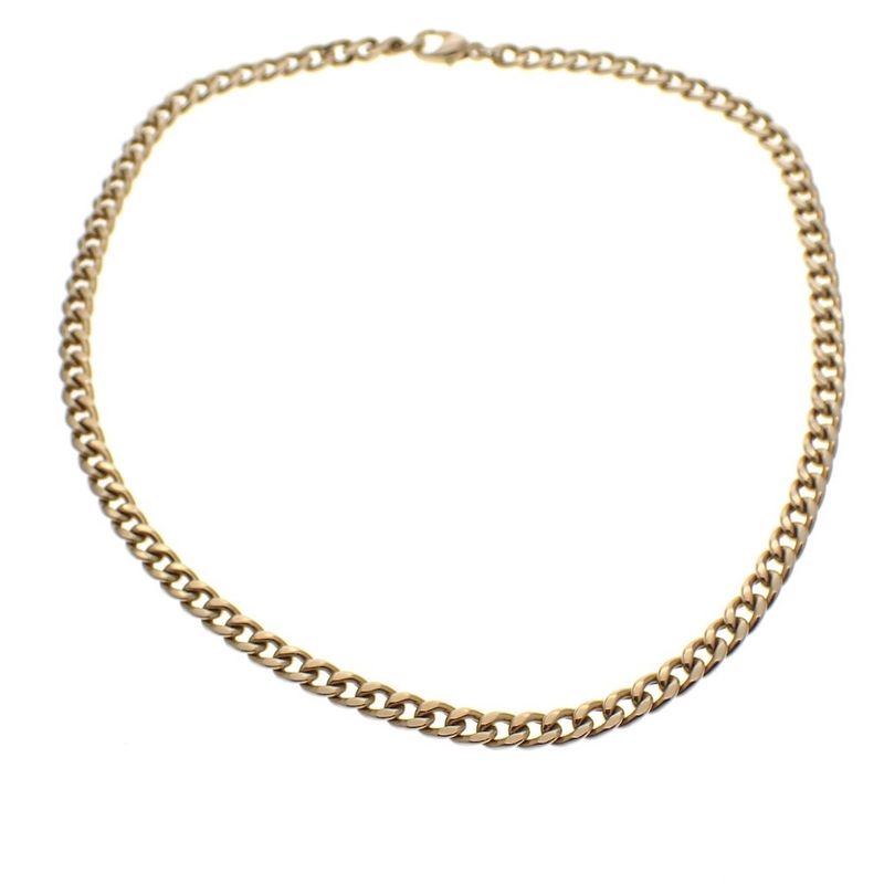Image 4 of Gold ladies gourmet link necklace | 38 cm