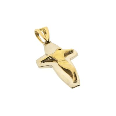 Two-tone gold pendant of a cross with corpus Image 2 of Two-tone gold pendant of a cross with corpus
