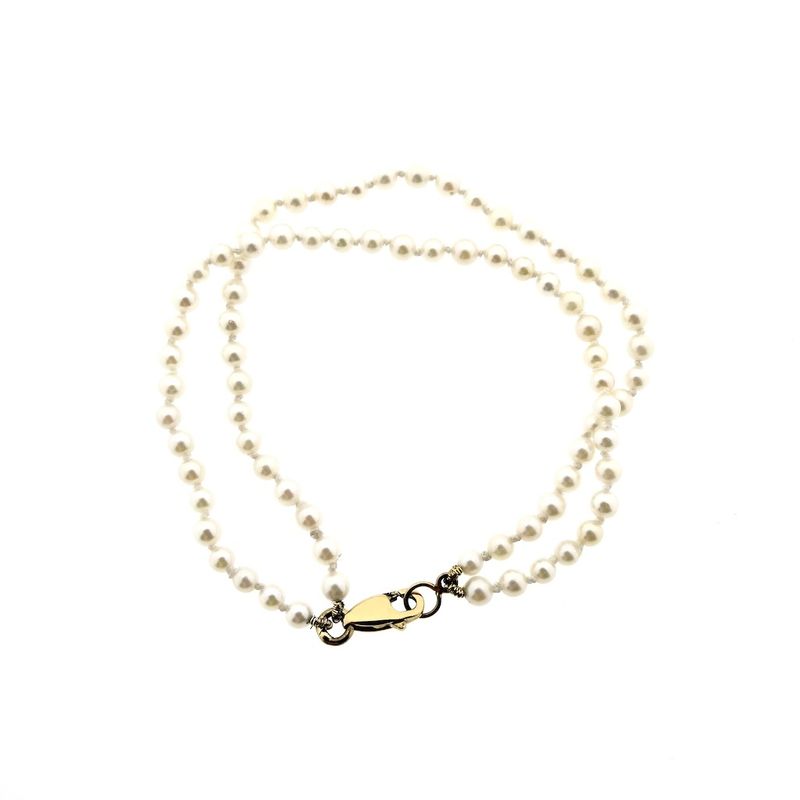 Image 3 of 18 ct. Gold pearl bracelet | 15.5 cm