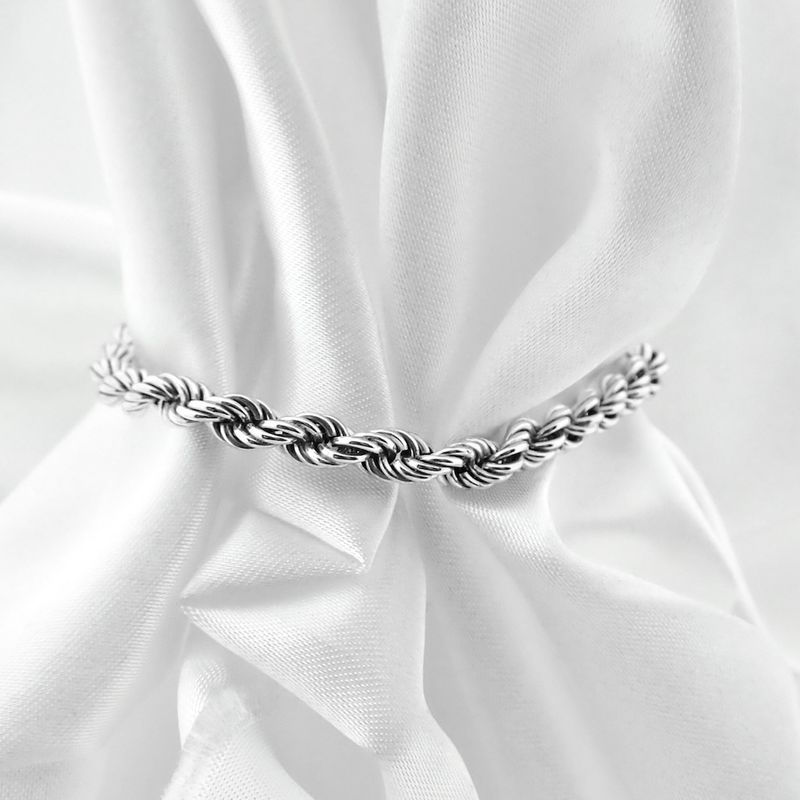 Image 6 of Silver twisted link bracelet | 19 cm