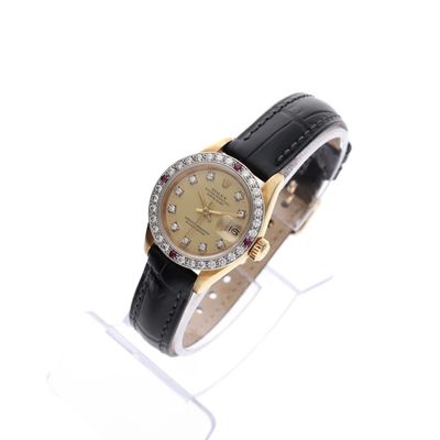 Rolex Datejust 26mm 69178; 18k gold women's watch with diamonds and rubies Image 2 of Rolex Datejust 26mm 69178; 18k gold women's watch with diamonds and rubies