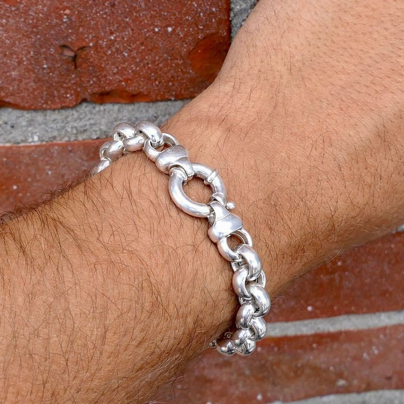Afbeelding 8 van Zilveren jasseronschakel armband | 20,5 cm 