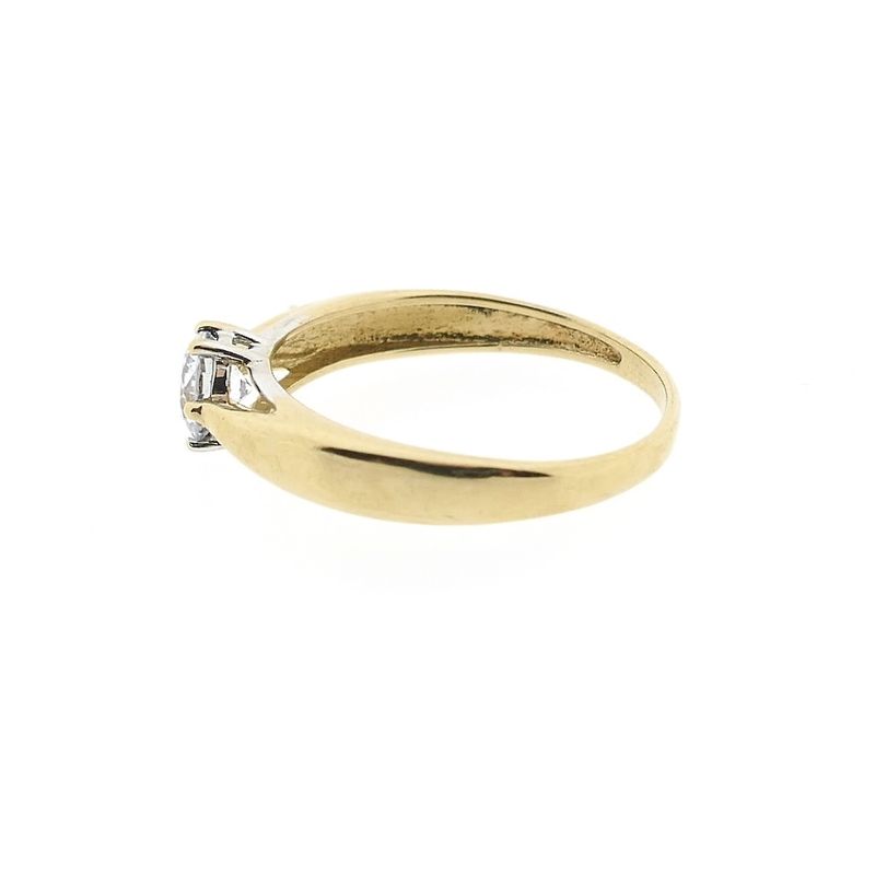 Image 6 of Gold solitaire ring with zirconia