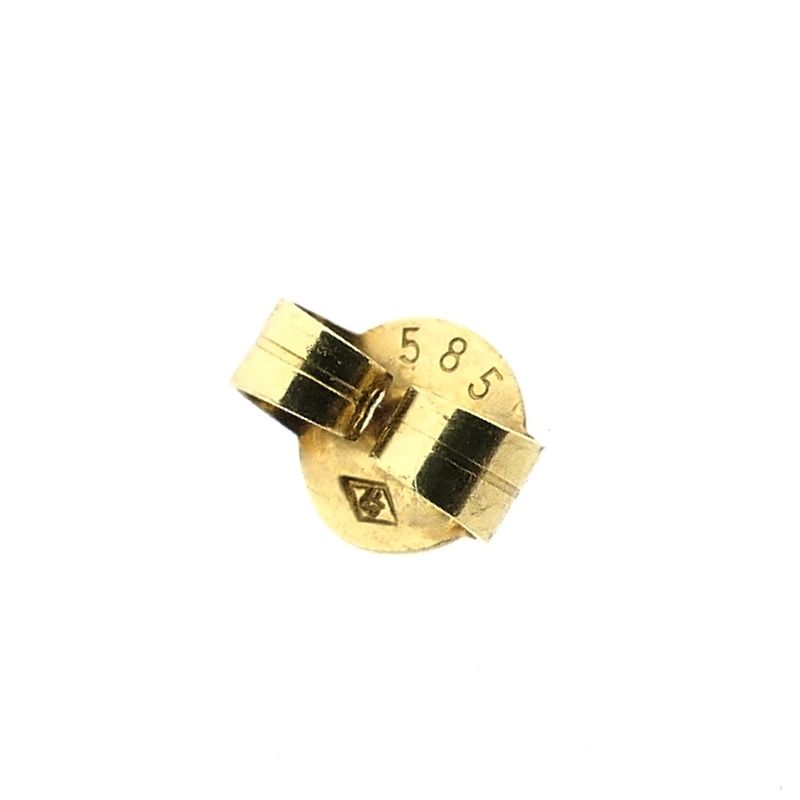 Image 6 of Gold stud earrings with diamond; 0.01 ct.
