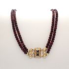 Image 5 of Antique glass bead necklace with gold clasp